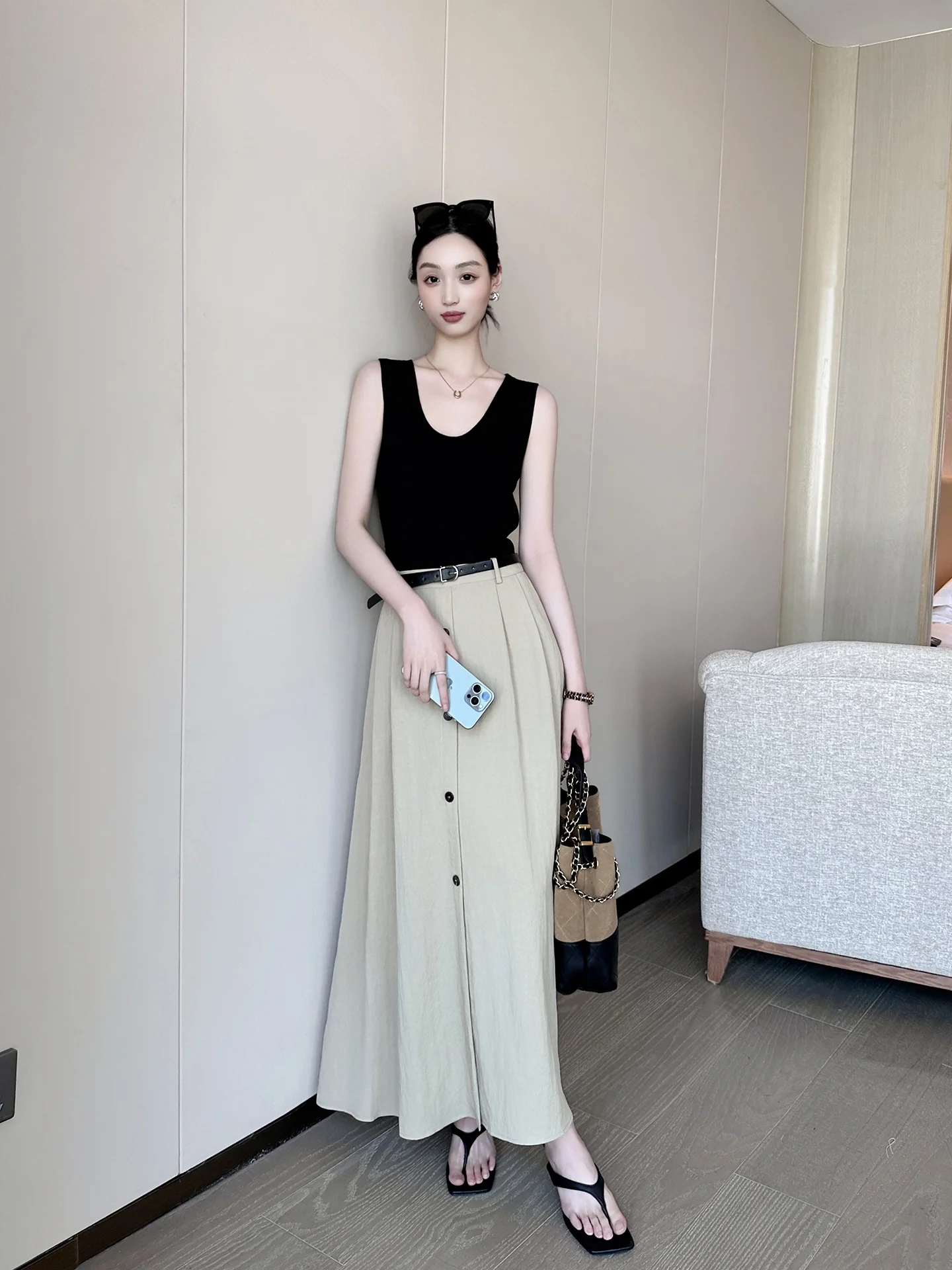 Pinkeenstudio Summer 2026 Sleeveless Long Dress Women's Casual Design Sensation Color Block Slimming Midi Dress A-Line Skirt
Pinkeenstudio Summer 2026 Sleeveless Long Dress Women's Casual Design Sensation Color Block Slimming Midi Dress A-Line Skirt
