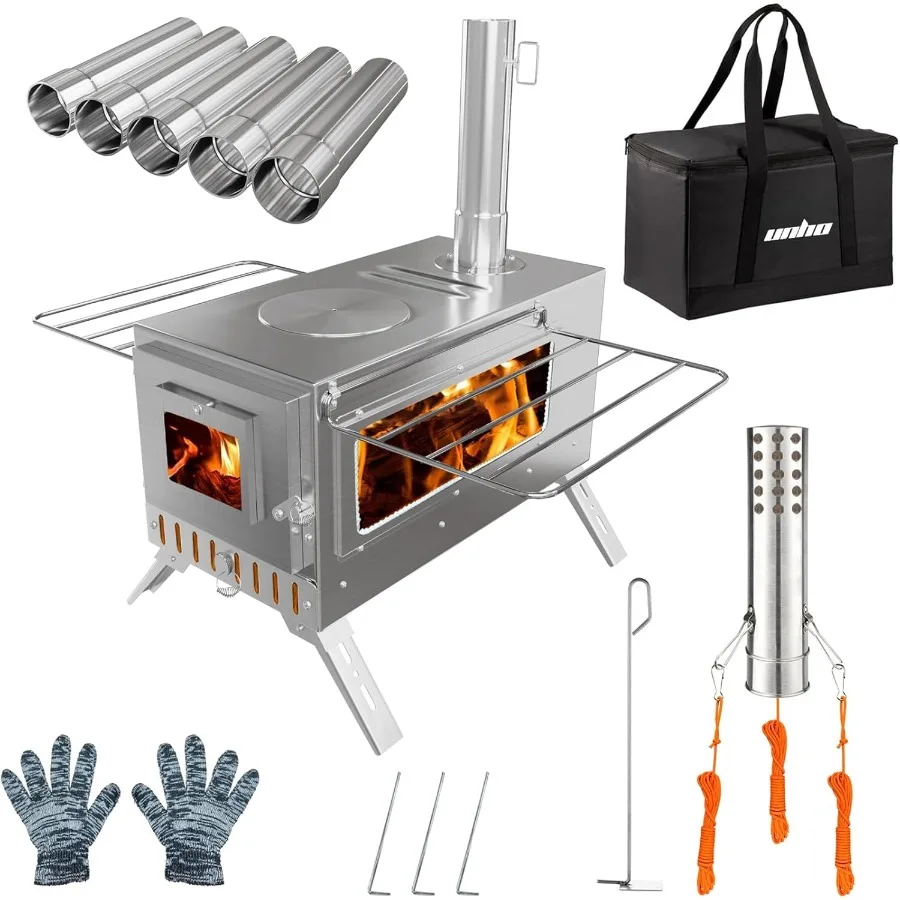 Por Outdoor Wood Burning Tent Stove 6 Stainless Steel Chimneys for Heating & Cooking
Por Outdoor Wood Burning Tent Stove 6 Stainless Steel Chimneys for Heating & Cooking