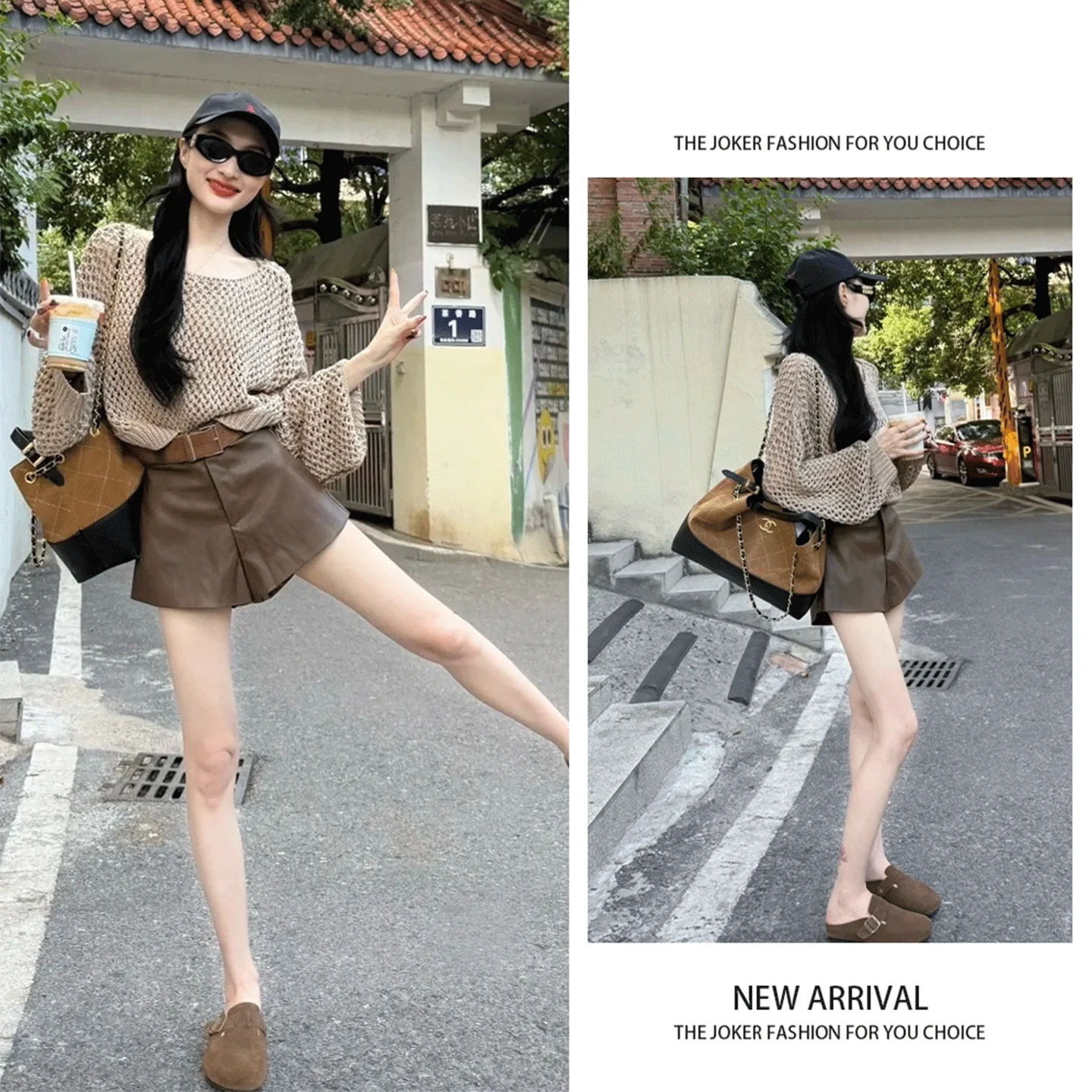 Korean Style Early Autumn Fashion Knitted Top And Shorts Set Women's Hollow out Loose Fit High Waist Short Pants Outfit
Korean Style Early Autumn Fashion Knitted Top And Shorts Set Women's Hollow out Loose Fit High Waist Short Pants Outfit