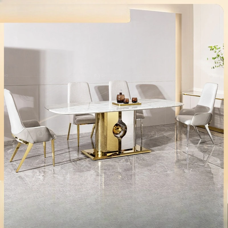 Light luxury marble dining table household high-end sense 2 meters large apartment 8-10 people eating table cross-border Middle 
Light luxury marble dining table household high-end sense 2 meters large apartment 8-10 people eating table cross-border Middle