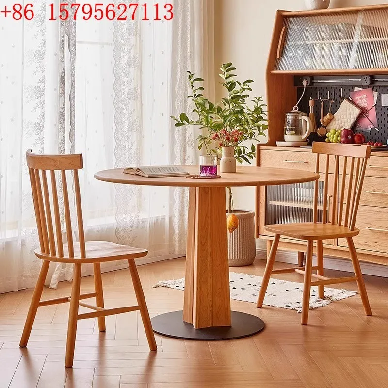 Nordic solid wood round table dining table and chairs household small apartment cherry wood Japanese furniture round dining
Nordic solid wood round table dining table and chairs household small apartment cherry wood Japanese furniture round dining