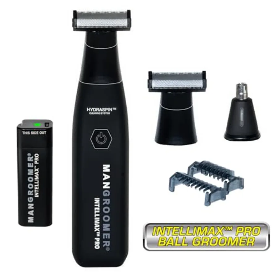 Body and Ball Groomer for men, stainless steel, black, waterproof with precision foil and nose trimmer head
Body and Ball Groomer for men, stainless steel, black, waterproof with precision foil and nose trimmer head