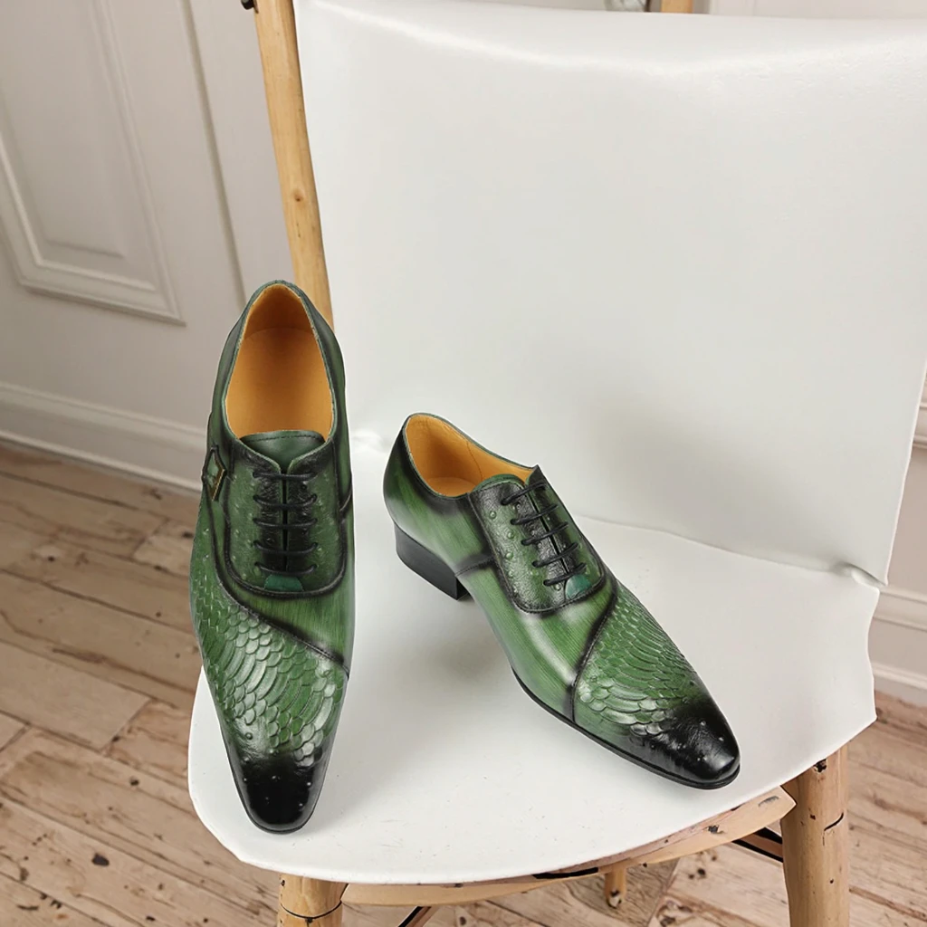 Formal Shoes for Men Luxury Genuine Leather Mens Business Dress Shoe Design Green Wedding Black Lace Up Pointed Toe Oxfords
Formal Shoes for Men Luxury Genuine Leather Mens Business Dress Shoe Design Green Wedding Black Lace Up Pointed Toe Oxfords