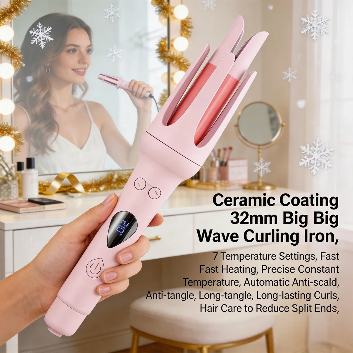 Automatic Curling Iron 32 mm Big Roll Anion Ceramic Hair Curler 7-Speed Adjustable Fast Heating Fashion Styling Tools
Automatic Curling Iron 32 mm Big Roll Anion Ceramic Hair Curler 7-Speed Adjustable Fast Heating Fashion Styling Tools