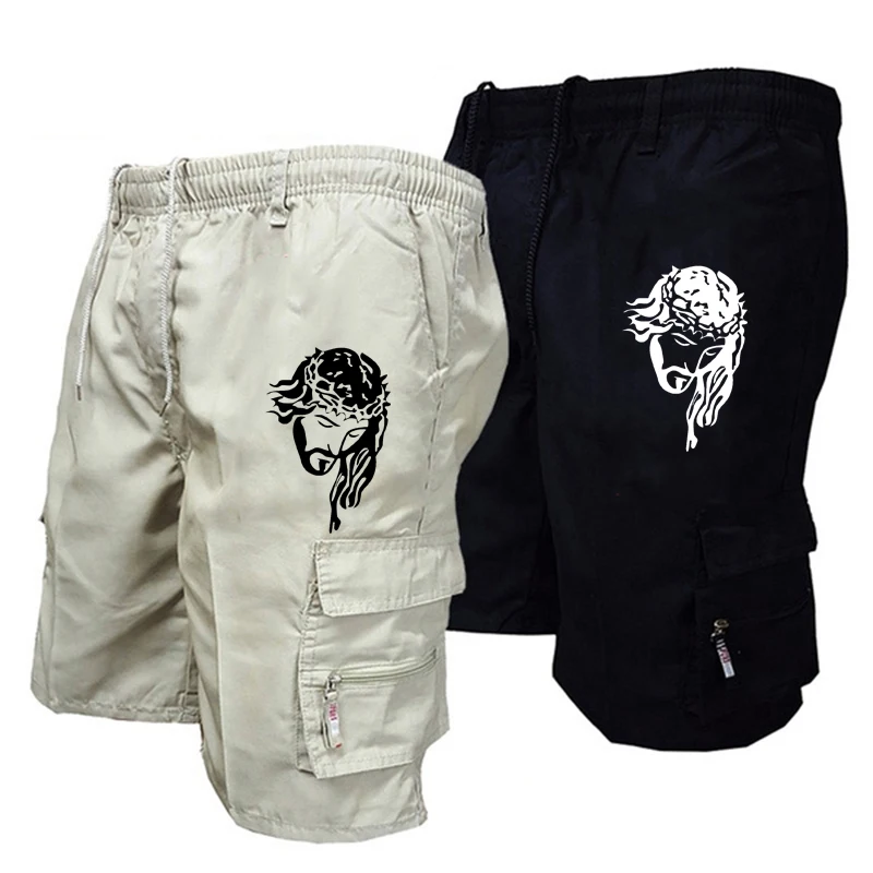 Trendy Men's Pocket Pants Casual Loose Jogging Shorts Jesus Print Summer Fashion Multi Pocket Drawstring Shorts Beach Shorts
Trendy Men's Pocket Pants Casual Loose Jogging Shorts Jesus Print Summer Fashion Multi Pocket Drawstring Shorts Beach Shorts