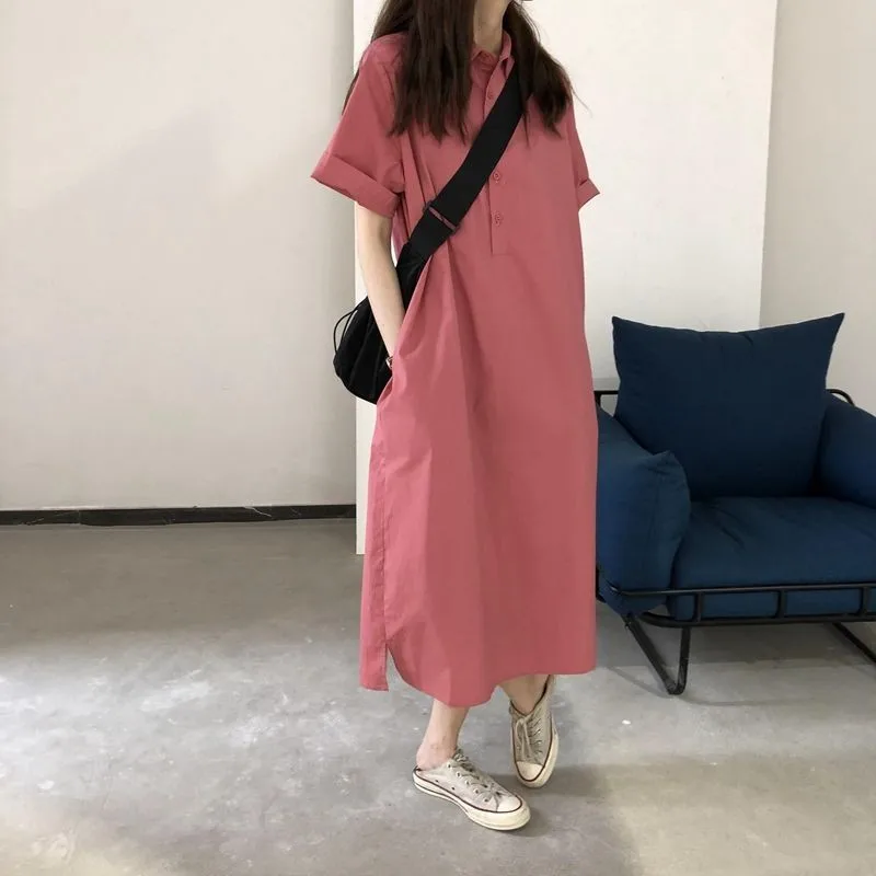plus Size Casual Shirt Dress Women's Loose Fit Mid-Length Conceal Meat Summer Casual Collar Short Sleeve Pear Body Type
plus Size Casual Shirt Dress Women's Loose Fit Mid-Length Conceal Meat Summer Casual Collar Short Sleeve Pear Body Type