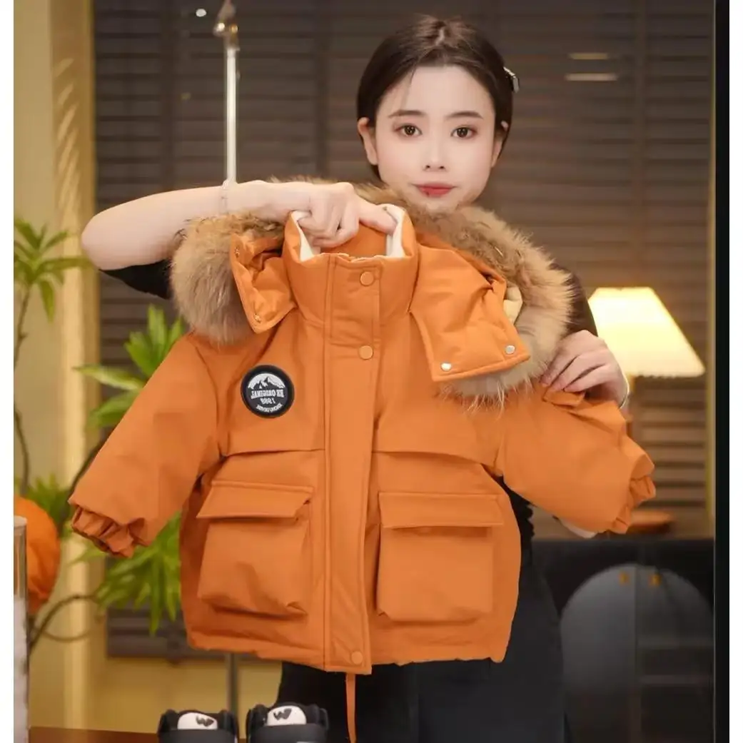 -20℃ Winter Boys Jacket Solid Color Thick Warm Big Fur Collar Hooded Parka For 3-12 Years Teen Kids Down Cotton Snow Clothes
-20℃ Winter Boys Jacket Solid Color Thick Warm Big Fur Collar Hooded Parka For 3-12 Years Teen Kids Down Cotton Snow Clothes