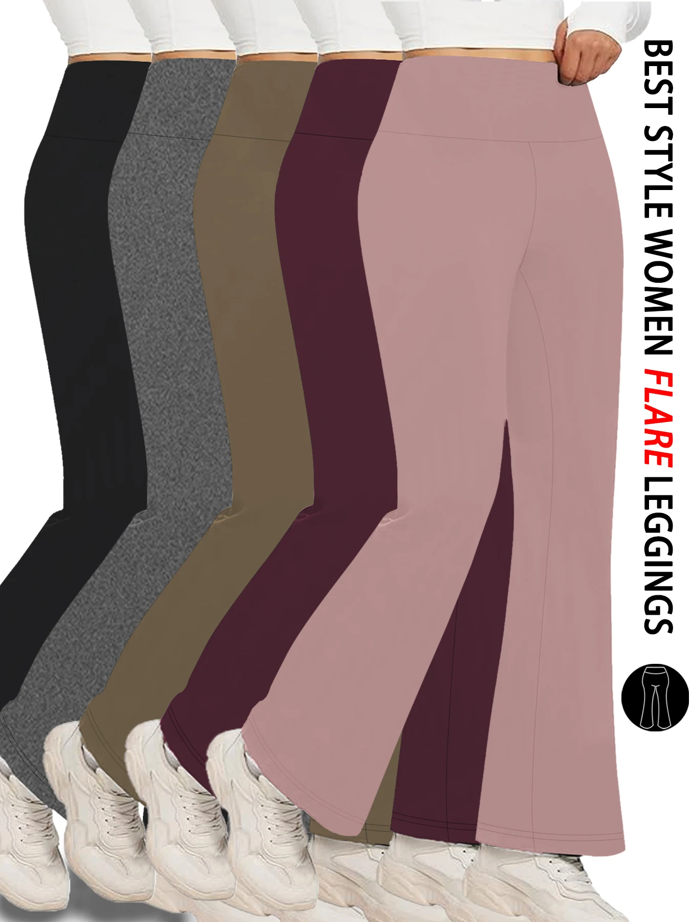 5 Pack Women's Super Soft Flare Pants High Waisted Tummy Control Workout Yoga Push Up Gym Fitness Leggings Bell Bottoms
5 Pack Women's Super Soft Flare Pants High Waisted Tummy Control Workout Yoga Push Up Gym Fitness Leggings Bell Bottoms