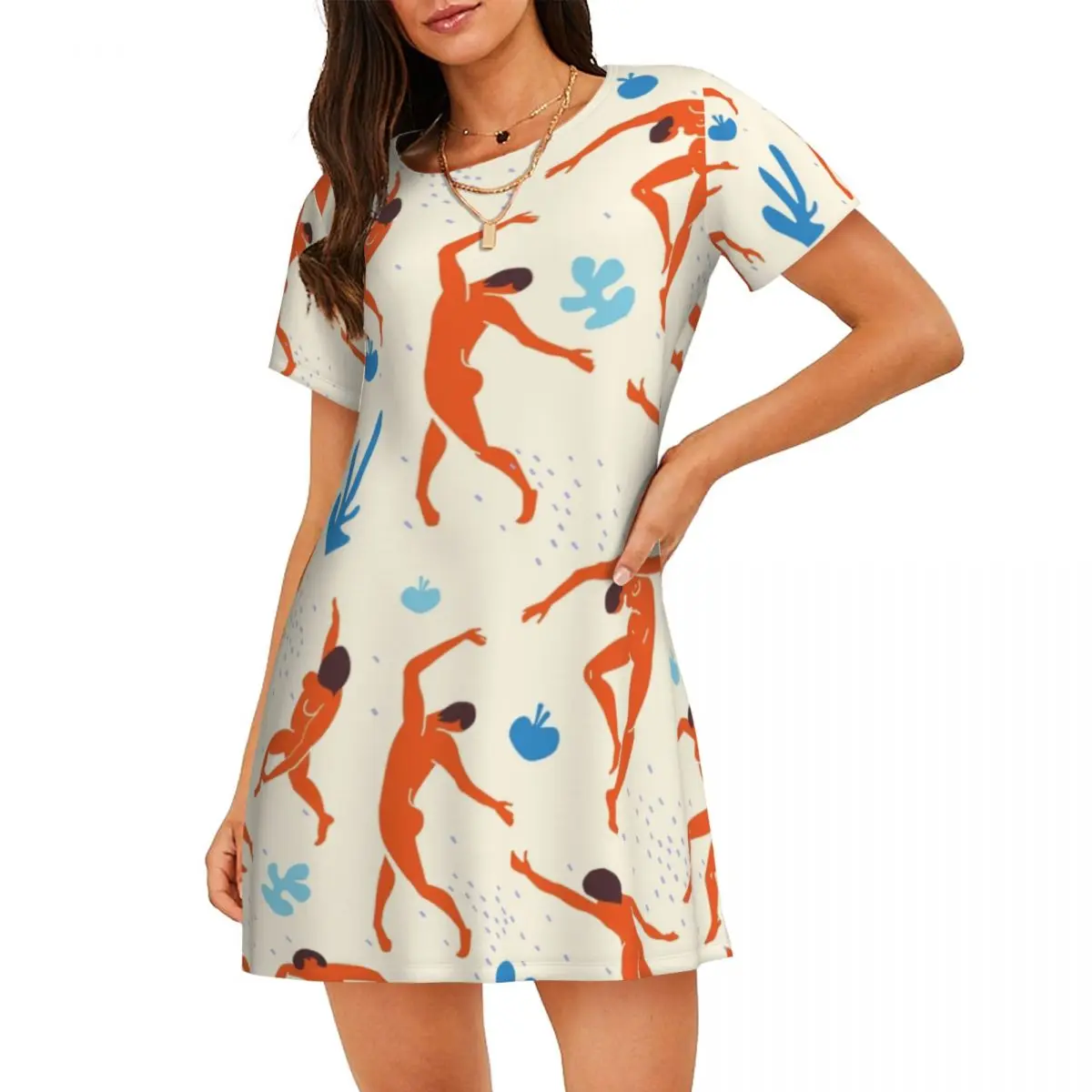 Custom Dancers Inspired By Henri Matisse Women's Short-Sleeved Nightdress Printed Abstract Short Sleeve Nightgowns Nightgowns
Custom Dancers Inspired By Henri Matisse Women's Short-Sleeved Nightdress Printed Abstract Short Sleeve Nightgowns Nightgowns