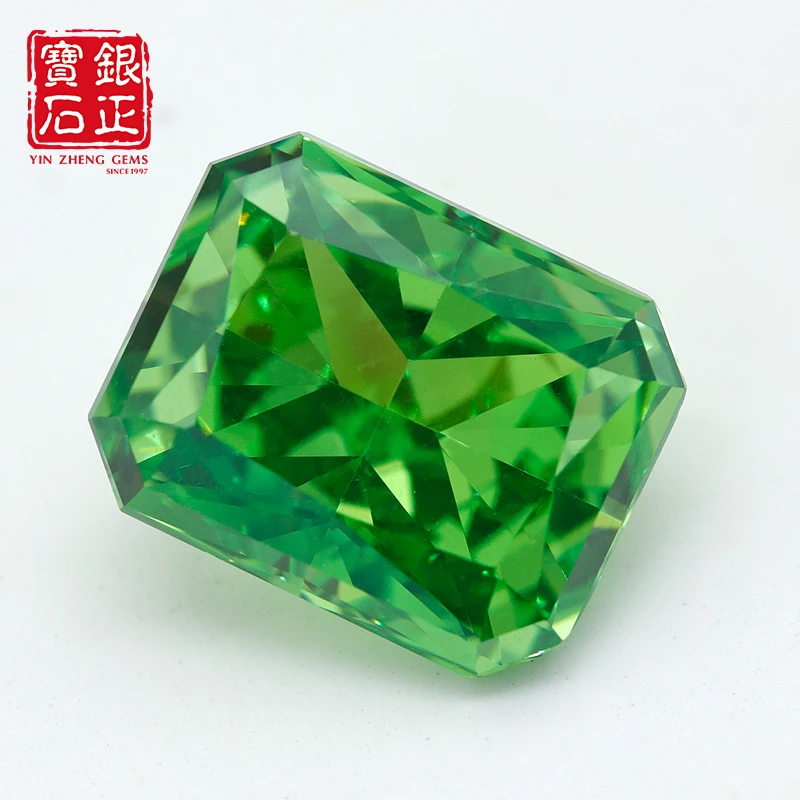 YinZheng AAAAA Grade Radiant Shape CZ Ice Cutting Cubic Zirconia Grass Green Synthetic Zircon Stone For Jewelry Making 
YinZheng AAAAA Grade Radiant Shape CZ Ice Cutting Cubic Zirconia Grass Green Synthetic Zircon Stone For Jewelry Making