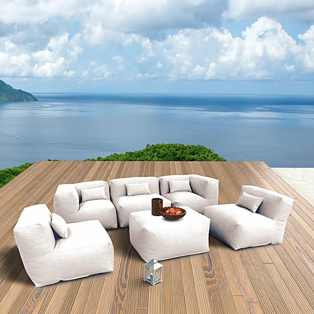 CALALUNA 6Pc PATIO Furniture Sectional Conversation Set. Combines 3Middle, 2Corner, 1Ottoman Coffee OUTDOOR Exp Foam Filled CHA
CALALUNA 6Pc PATIO Furniture Sectional Conversation Set. Combines 3Middle, 2Corner, 1Ottoman Coffee OUTDOOR Exp Foam Filled CHA