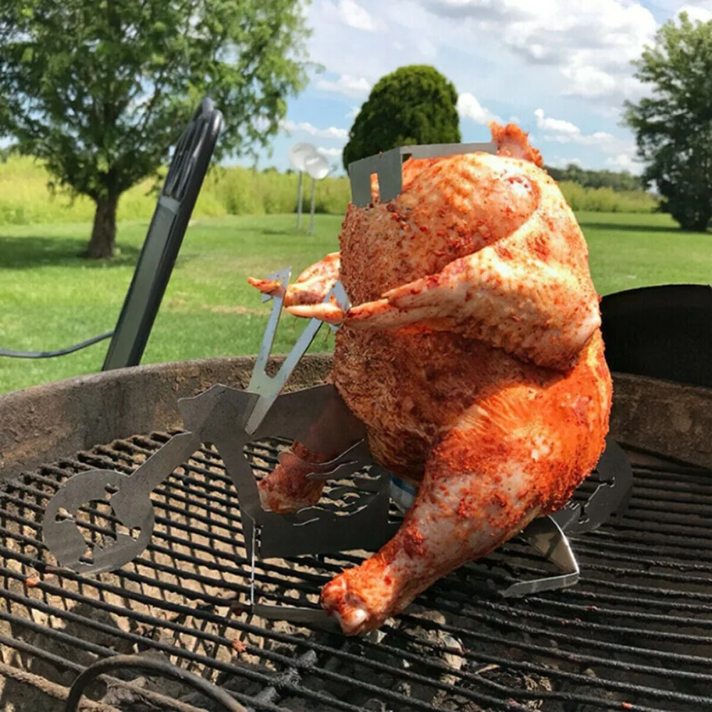 Stainless Steel Motorcycle Roster Chicken Stand Rust-proof Durable Grill Chicken Rack Detachable Chicken Roast Holder Even
Stainless Steel Motorcycle Roster Chicken Stand Rust-proof Durable Grill Chicken Rack Detachable Chicken Roast Holder Even