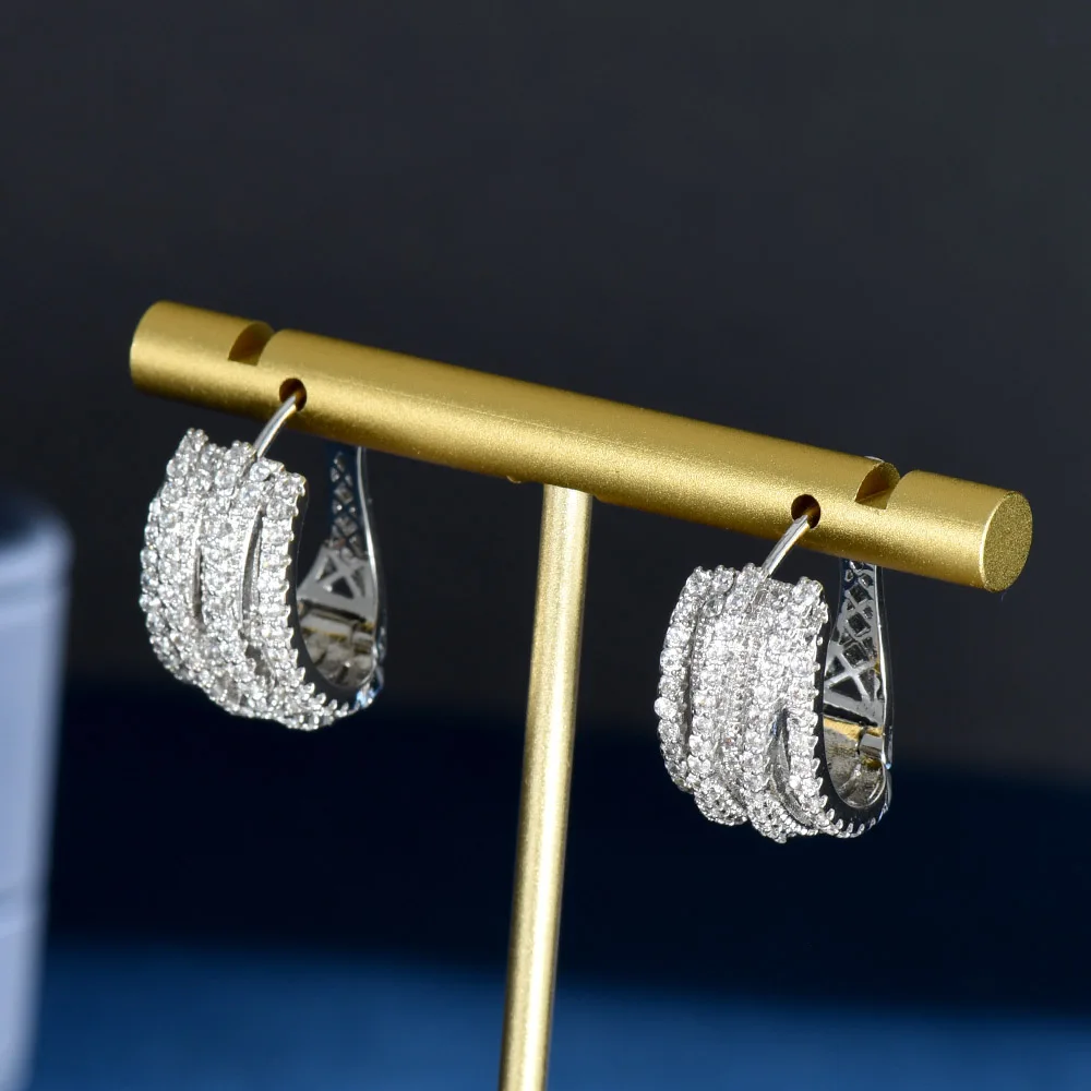 HIBRIDE Luxury Cubic Zirconia Gold Plated Hoop Earrings for Women Geometric Design Earrings Bridal Party Jewelry bijoux E-1073
HIBRIDE Luxury Cubic Zirconia Gold Plated Hoop Earrings for Women Geometric Design Earrings Bridal Party Jewelry bijoux E-1073