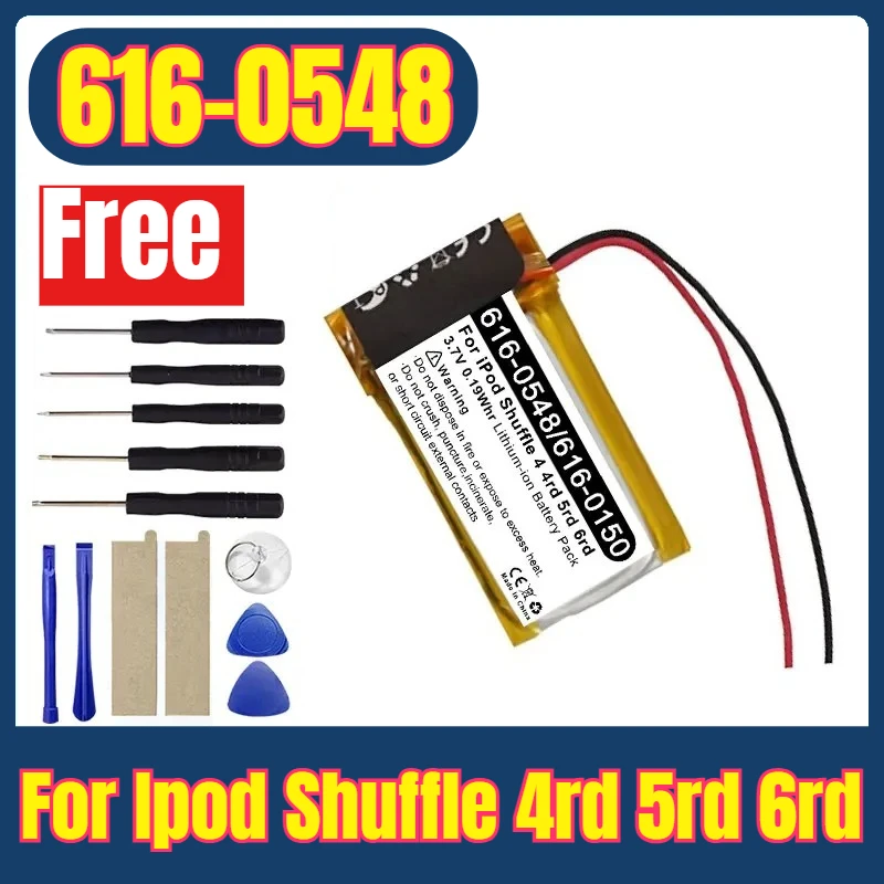 With Tools 616-0548 616-0150 0.19Whr 3.7V Battery Replacement for Ipod Shuffle 4rd 5rd 6rd Generation 4 5 6 Accumulator Batterie
With Tools 616-0548 616-0150 0.19Whr 3.7V Battery Replacement for Ipod Shuffle 4rd 5rd 6rd Generation 4 5 6 Accumulator Batterie