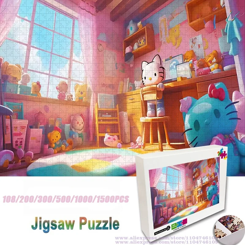 Hello Kitty's Room Puzzle Jigsaw Cartoon Anime Kitty Cat Puzzle108/200/300/500/1000/1500Pcs Intelligence Puzzles Gift with Box
Hello Kitty's Room Puzzle Jigsaw Cartoon Anime Kitty Cat Puzzle108/200/300/500/1000/1500Pcs Intelligence Puzzles Gift with Box