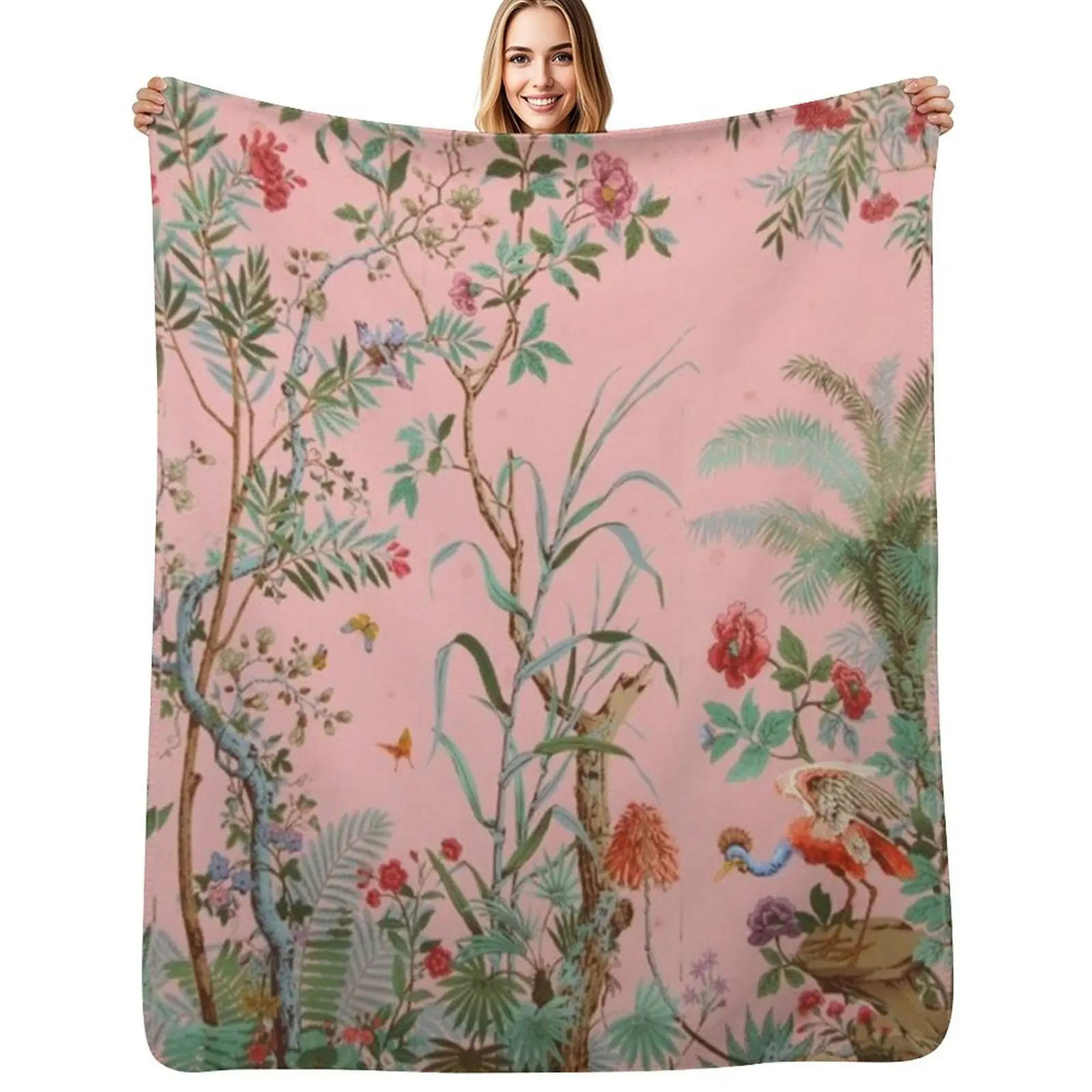 Pink Chinoiserie Throw Blanket Soft Cozy Blanket for Pet Kids Adults
Pink Chinoiserie Throw Blanket Soft Cozy Blanket for Pet Kids Adults