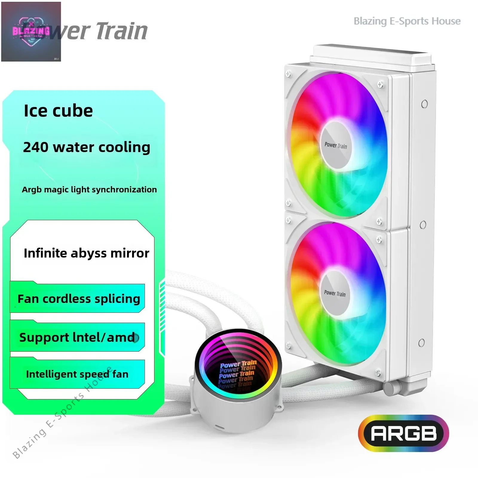 240 water-cooled integrated splicing-free multi-platform computer radiator intelligent speed regulating fan argb Shenguang
240 water-cooled integrated splicing-free multi-platform computer radiator intelligent speed regulating fan argb Shenguang