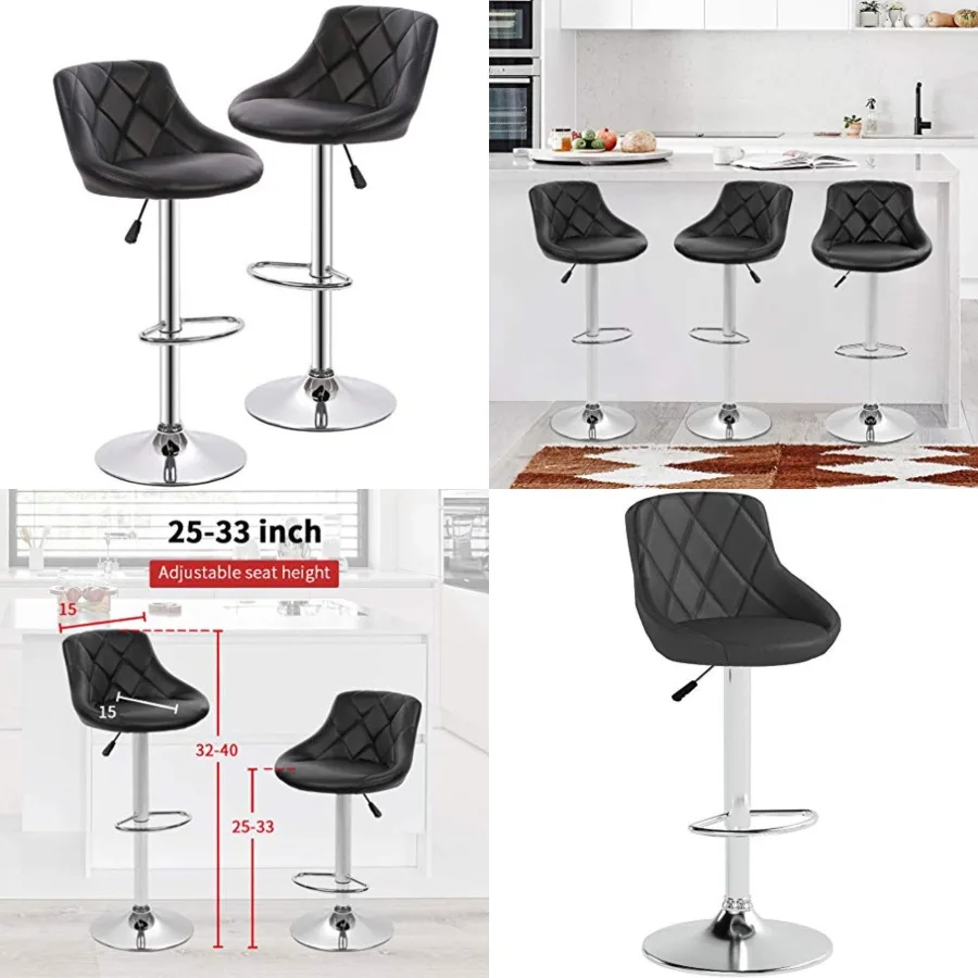 Counter Height Bar Stools Set of 2 Bar Stools Swivel Stool Height Adjustable Bar Chairs with Back PU Leather Swivel Bar Stool K
Counter Height Bar Stools Set of 2 Bar Stools Swivel Stool Height Adjustable Bar Chairs with Back PU Leather Swivel Bar Stool K