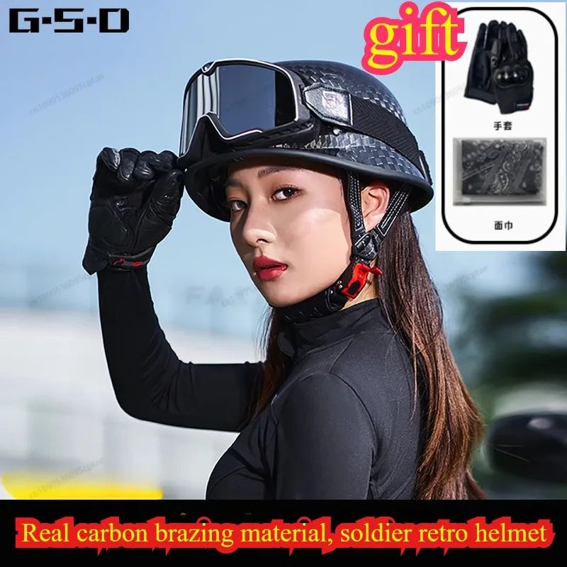 GSD Carbon Fiber Locomotive Vintage Half Helmets Motorcycle GI Helmets Four Seasons Steel Summer Cruise Helmets
GSD Carbon Fiber Locomotive Vintage Half Helmets Motorcycle GI Helmets Four Seasons Steel Summer Cruise Helmets