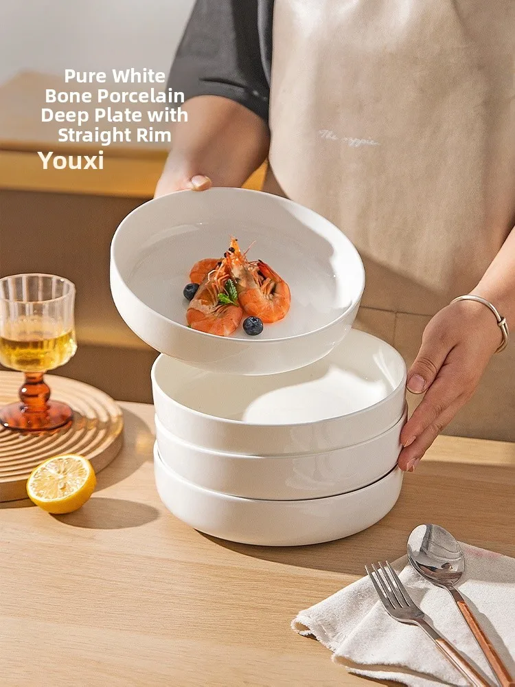 Modern Housewife Underglaze Color Pure White Deep Dish Porcelain Steamed Egg Dishware Home Use Dinner Plate New 2025
Modern Housewife Underglaze Color Pure White Deep Dish Porcelain Steamed Egg Dishware Home Use Dinner Plate New 2025