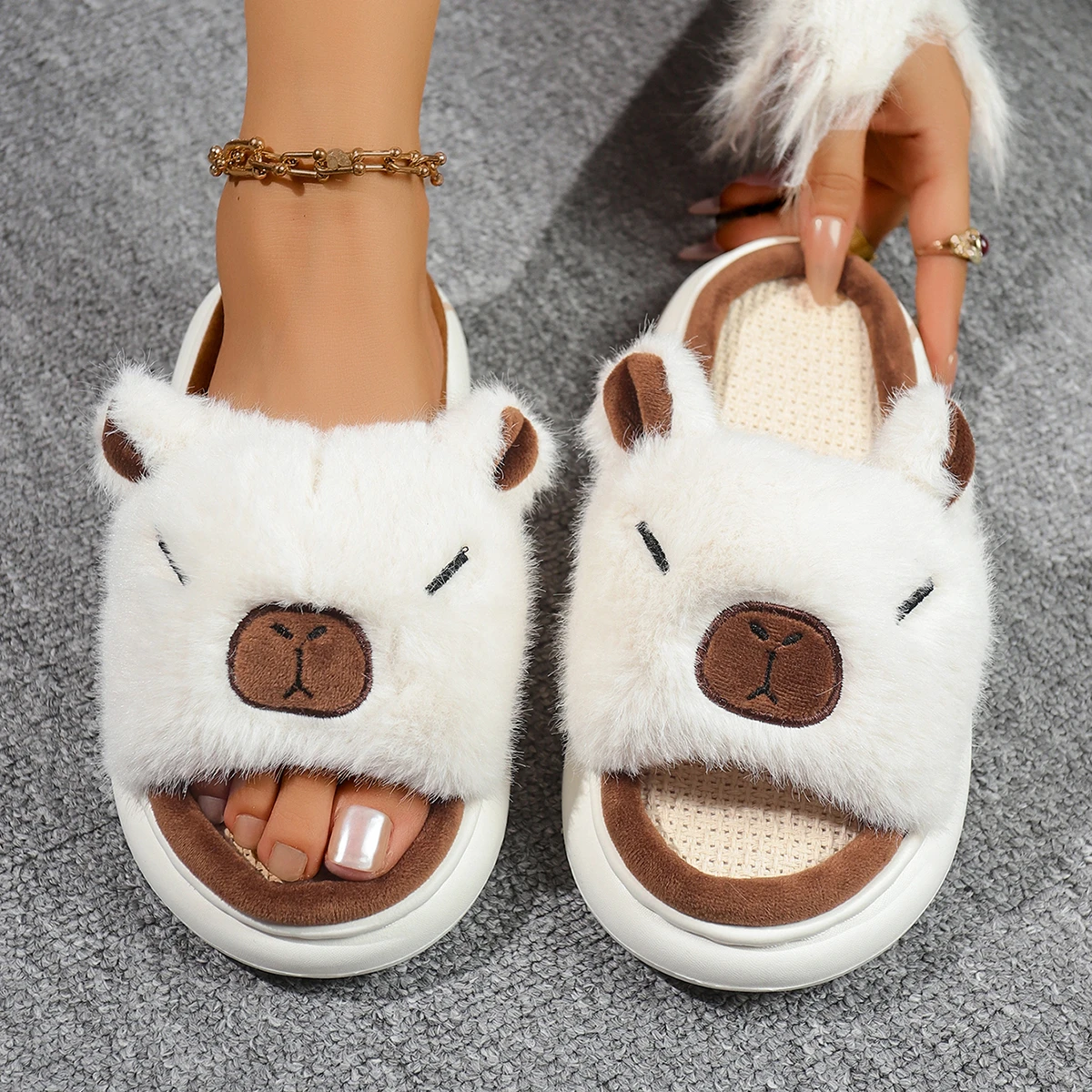 Женские домашние тапочки, новинка 2025, модные льняные шлепанцы, женская удобная обувь на платформе, женские домашние тапочки с милым рисунком капибары
Женские домашние тапочки, новинка 2025, модные льняные шлепанцы, женская удобная обувь на платформе, женские домашние тапочки с милым рисунком капибары