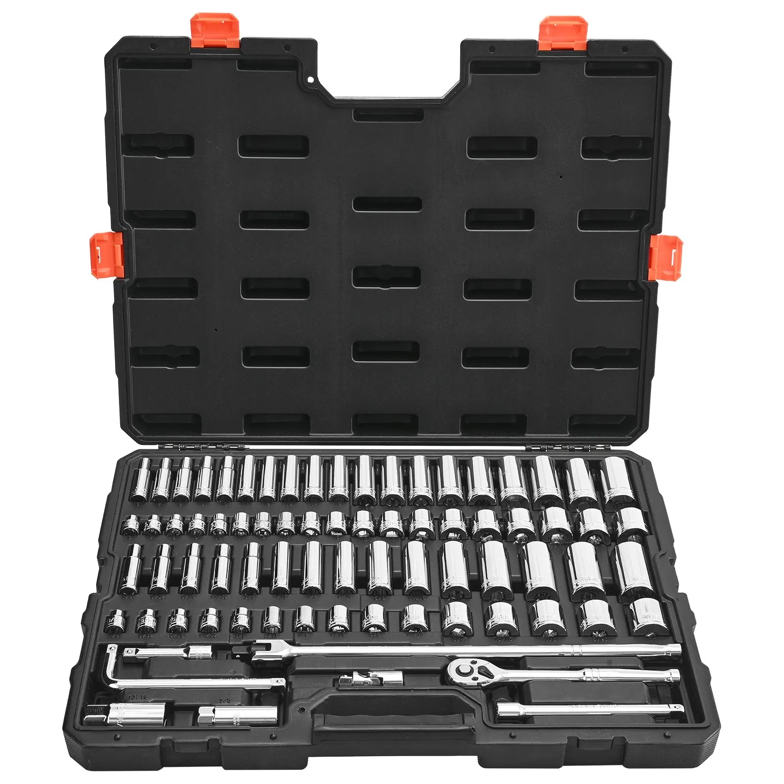 Socket Set, 76 Pieces, 3/8 Inch Drive Socket And Ratchet Set, SAE And Metric, Deep And Shallow, Mechanic Tool Kit With
Socket Set, 76 Pieces, 3/8 Inch Drive Socket And Ratchet Set, SAE And Metric, Deep And Shallow, Mechanic Tool Kit With