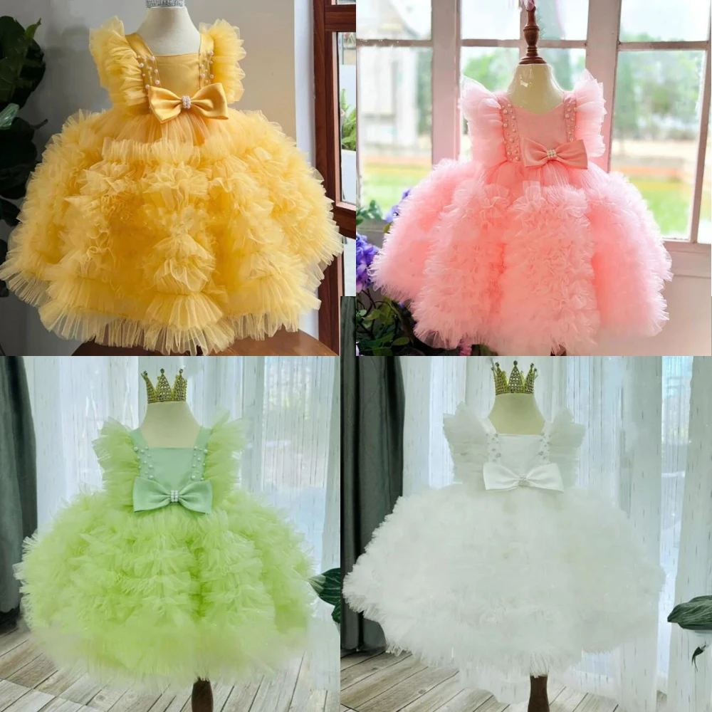 Lovely Color Flower Girl Dress Delamination for Wedding Dresses Big Bow Layers Tulle Long Length Little Baby Kids Birthday Gowns
Lovely Color Flower Girl Dress Delamination for Wedding Dresses Big Bow Layers Tulle Long Length Little Baby Kids Birthday Gowns