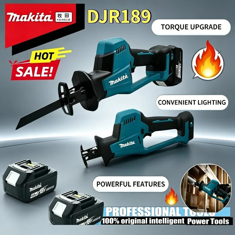 Аккумуляторная бесщеточная сабельная пила Makita DJR189 для резки дерева и металла, портативный электроинструмент
Аккумуляторная бесщеточная сабельная пила Makita DJR189 для резки дерева и металла, портативный электроинструмент