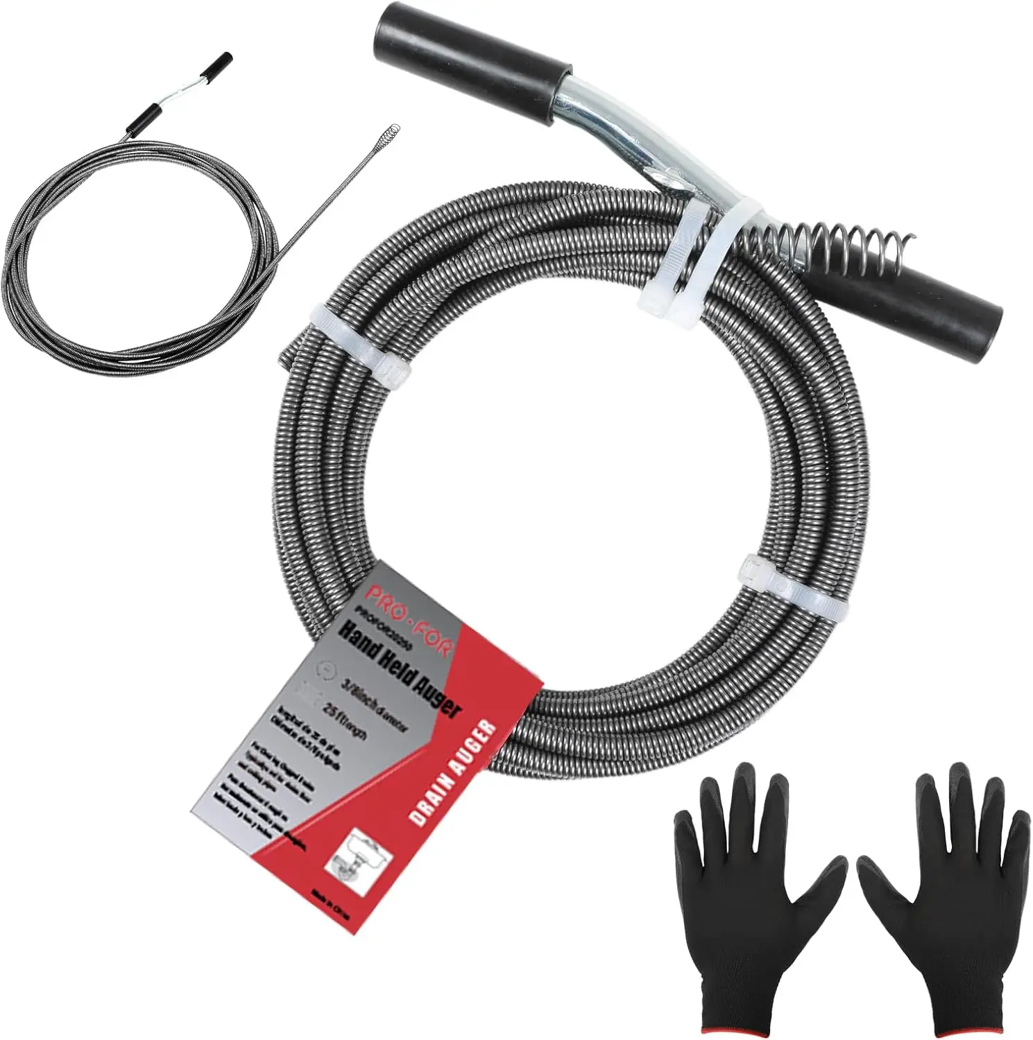 Ручной прочистной инструмент для канализации 25 футов, усиленная сантехническая пружина для устранения засоров, ручной очиститель для раковин диаметром 3/8 дюйма
Ручной прочистной инструмент для канализации 25 футов, усиленная сантехническая пружина для устранения засоров, ручной очиститель для раковин диаметром 3/8 дюйма