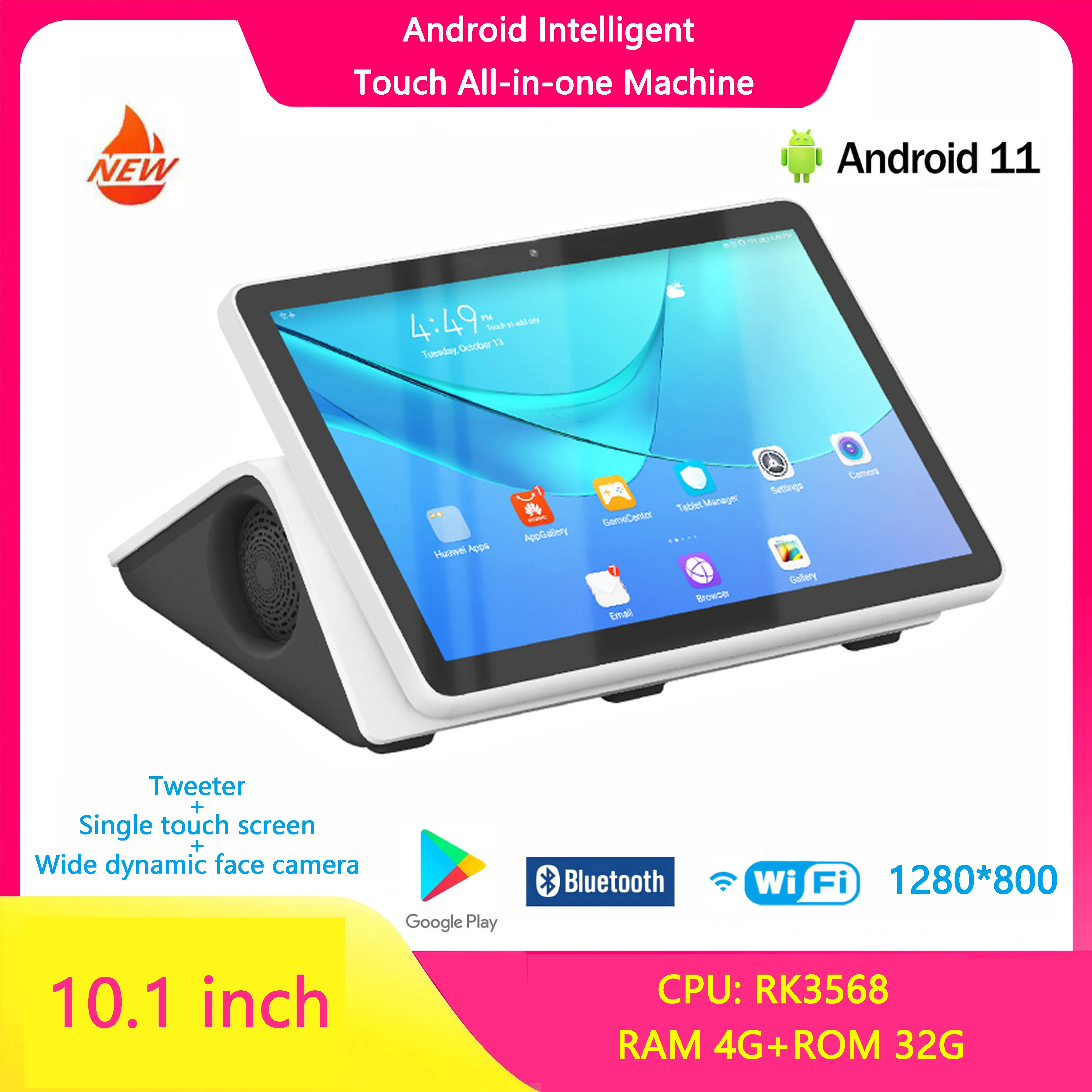 10.1 inch Android 11 smart touch screen all-in-one tablet with camera tweeter evaluation all-in-one POS Feedback cliente Chiosco
10.1 inch Android 11 smart touch screen all-in-one tablet with camera tweeter evaluation all-in-one POS Feedback cliente Chiosco