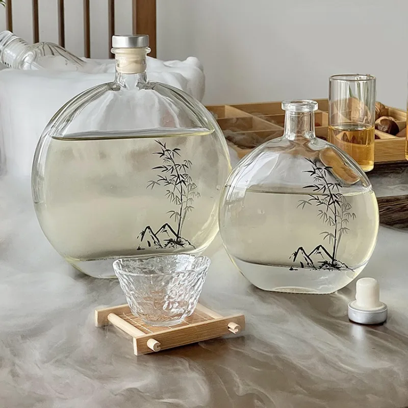 New Chinese Style Round Glass Bottle with A Stove, Ice Tea Bottle, Cold Brewing Tea Cup Set, Sealed Wine Bottle
New Chinese Style Round Glass Bottle with A Stove, Ice Tea Bottle, Cold Brewing Tea Cup Set, Sealed Wine Bottle