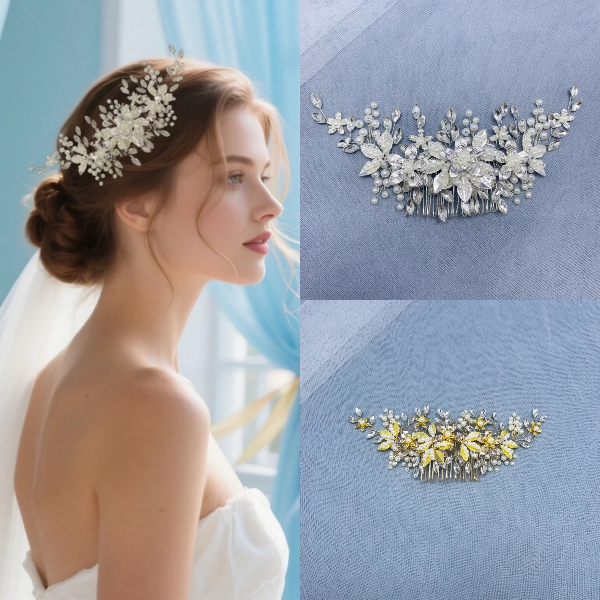 Handmade Fashion Pearl Leaf Hair Comb Clip Hairpin Crystal Flower Hairpin Bridal Wedding Hair Accessories Jewelry Hair Comb Clip
Handmade Fashion Pearl Leaf Hair Comb Clip Hairpin Crystal Flower Hairpin Bridal Wedding Hair Accessories Jewelry Hair Comb Clip