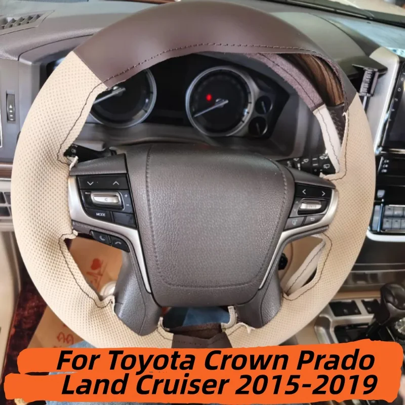 Hand-Sewn Customize Genuine Leather Car Steering Wheel Cover For Toyota Crown Prado Land Cruiser 2015-2019
Hand-Sewn Customize Genuine Leather Car Steering Wheel Cover For Toyota Crown Prado Land Cruiser 2015-2019