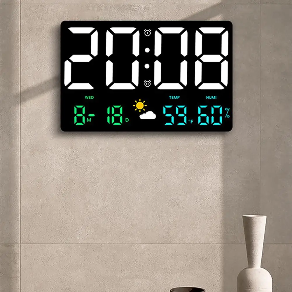 Digital Wall Clock 9.8" LED Display Adjustable Brightness Clock With Temperature Humidity Alarm Clock For Bedroom Office
Digital Wall Clock 9.8" LED Display Adjustable Brightness Clock With Temperature Humidity Alarm Clock For Bedroom Office