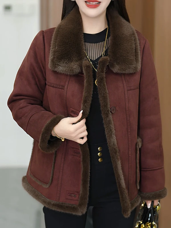 Ele Winter Outerwear Faux Fur Inteated Thiened Premium Warm Women's Mid-aged plus Size Open Cardigan Sle Coat
Ele Winter Outerwear Faux Fur Inteated Thiened Premium Warm Women's Mid-aged plus Size Open Cardigan Sle Coat