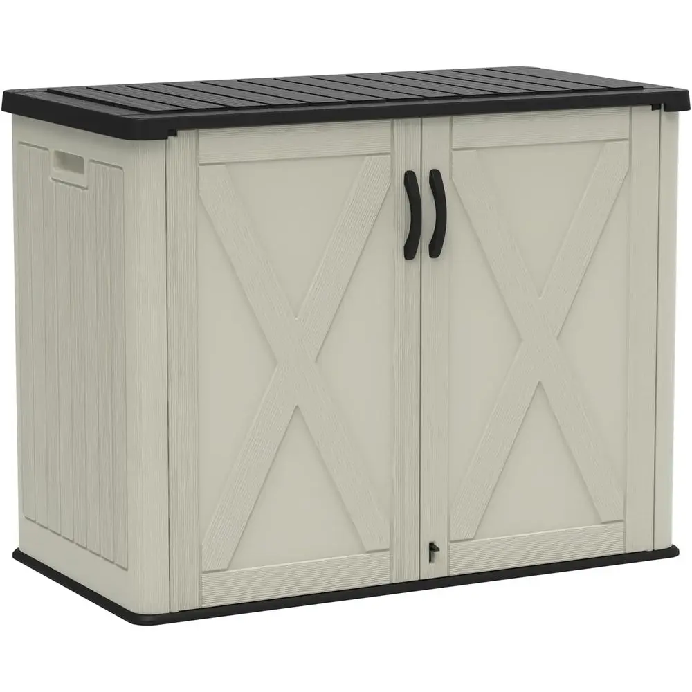 Горизонтальный уличный пластиковый шкаф для хранения 25.5"D x 48"W x 37.1"H, для патио, устойчивый к погодным условиям, бежевый, полки в комплект не входят.
Горизонтальный уличный пластиковый шкаф для хранения 25.5"D x 48"W x 37.1"H, для патио, устойчивый к погодным условиям, бежевый, полки в комплект не входят.