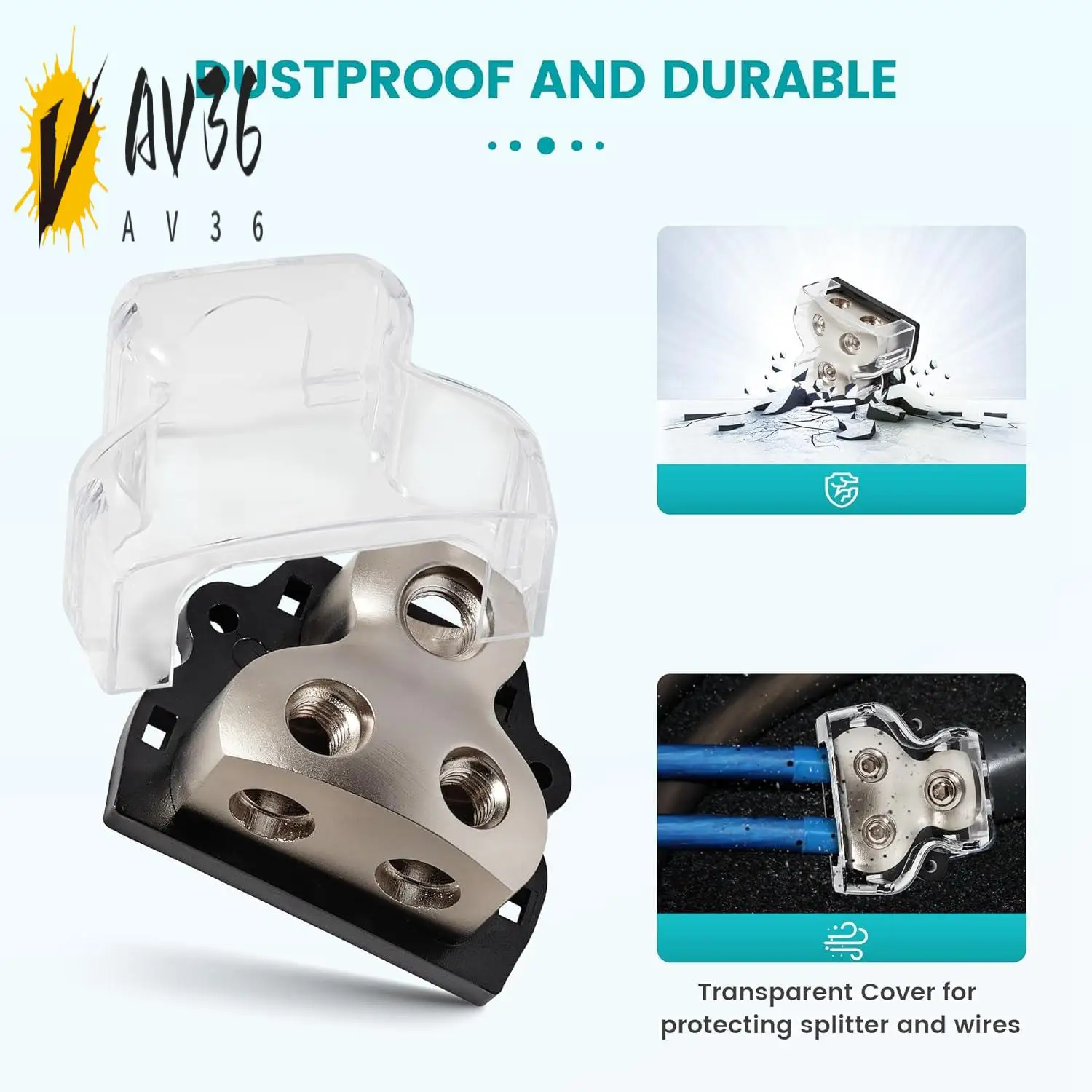 AV36-2PCS 2-Way Power Distribution Block, 0/2/4 Gauge In 4/8 Gauge Out Auto Car Audio Distribution Connecting Block
AV36-2PCS 2-Way Power Distribution Block, 0/2/4 Gauge In 4/8 Gauge Out Auto Car Audio Distribution Connecting Block