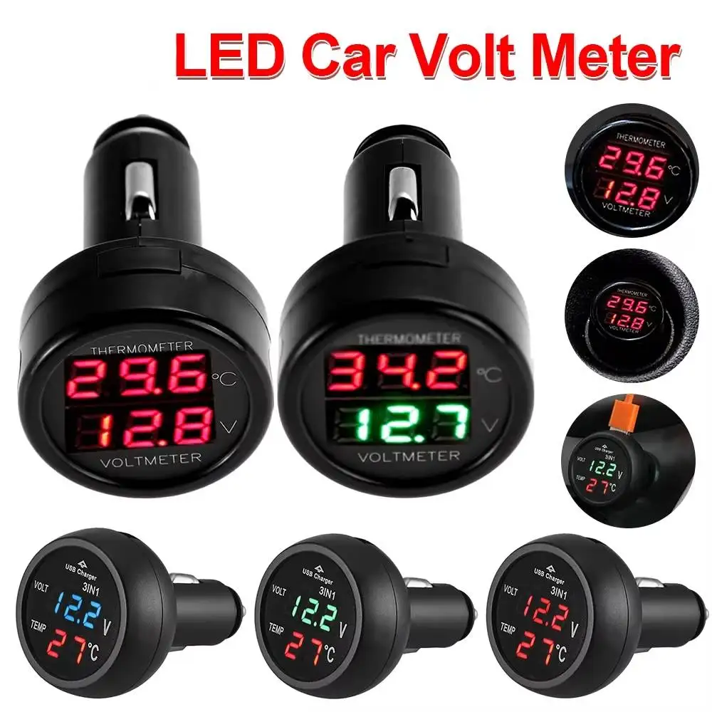 Car Volt Meter 12/24V Digital Car Voltmeter Thermometer USB Charging Charger Current Meter Volt Detectors For Cars Trucks
Car Volt Meter 12/24V Digital Car Voltmeter Thermometer USB Charging Charger Current Meter Volt Detectors For Cars Trucks