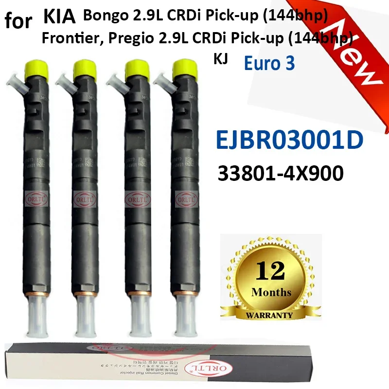 338014X900 EJBR03001D Genuine Fuel Injector 33801-4X900 EJBR0 3001D for Bongo 2.9L CRDi Pick-up (144bhp) KJ Euro 3 4PCS /LOT
338014X900 EJBR03001D Genuine Fuel Injector 33801-4X900 EJBR0 3001D for Bongo 2.9L CRDi Pick-up (144bhp) KJ Euro 3 4PCS /LOT