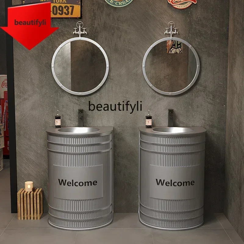 Q181 Wrought iron industrial wind wash basin bar creative washbasin retro floor wash table restaurant wash basin
Q181 Wrought iron industrial wind wash basin bar creative washbasin retro floor wash table restaurant wash basin
