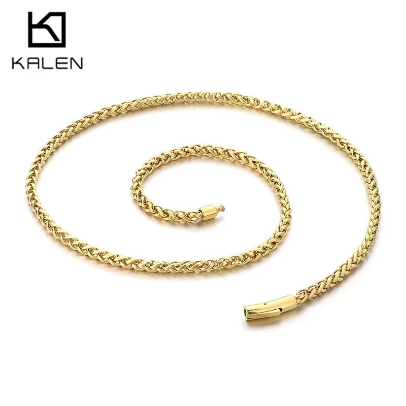 Kalen Stainless Steel Link Chain Necklace for Men Women Shiny Black/Gold Color Accessories Trendy Neck Jewelry 66cm Length
Kalen Stainless Steel Link Chain Necklace for Men Women Shiny Black/Gold Color Accessories Trendy Neck Jewelry 66cm Length
