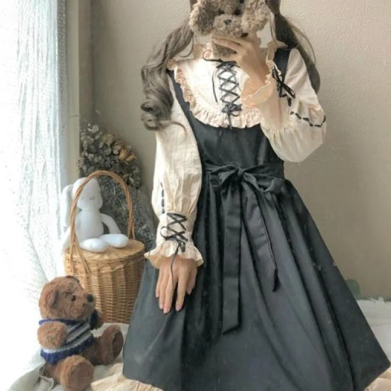 2024 Spring Autumn New Color Block O-Neck Ruffles Drawstring Sashes Fashion Fake Two Pieces Sweet Girl Long Sleeve Cute Dress
2024 Spring Autumn New Color Block O-Neck Ruffles Drawstring Sashes Fashion Fake Two Pieces Sweet Girl Long Sleeve Cute Dress