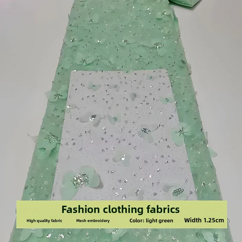 Sequins Tube Bead Embroidery Lace Mesh Fabric for 3D Butterfly Dress Clothing Veil Design Cloth Diy By The Yard Sewing Material
Sequins Tube Bead Embroidery Lace Mesh Fabric for 3D Butterfly Dress Clothing Veil Design Cloth Diy By The Yard Sewing Material