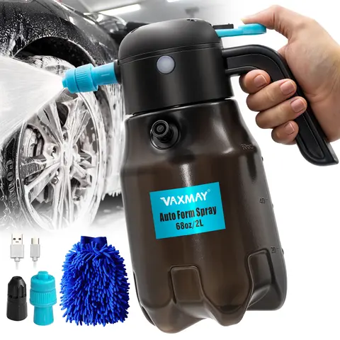 2L Electric Foam Sprayer 60PSI Powerful Battery Powered Car Foam Sprayer Rechargeable Car Wash Cordless Foaming Spray
