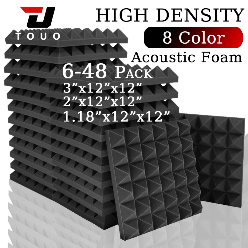 TOUO Acoustic Foam 6-48 Pcs Sound Proof Wall Panels High Density Studio Sound Absorbing Material Acoustic Foam Home Decoration
TOUO Acoustic Foam 6-48 Pcs Sound Proof Wall Panels High Density Studio Sound Absorbing Material Acoustic Foam Home Decoration