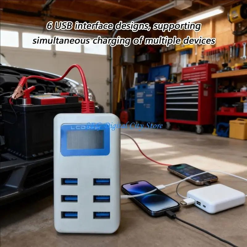 U75B 6 Port USB Car Charging Adapter with LCD Display for Real Time Charging Monitoring Supports Charging Multiple Devices
U75B 6 Port USB Car Charging Adapter with LCD Display for Real Time Charging Monitoring Supports Charging Multiple Devices