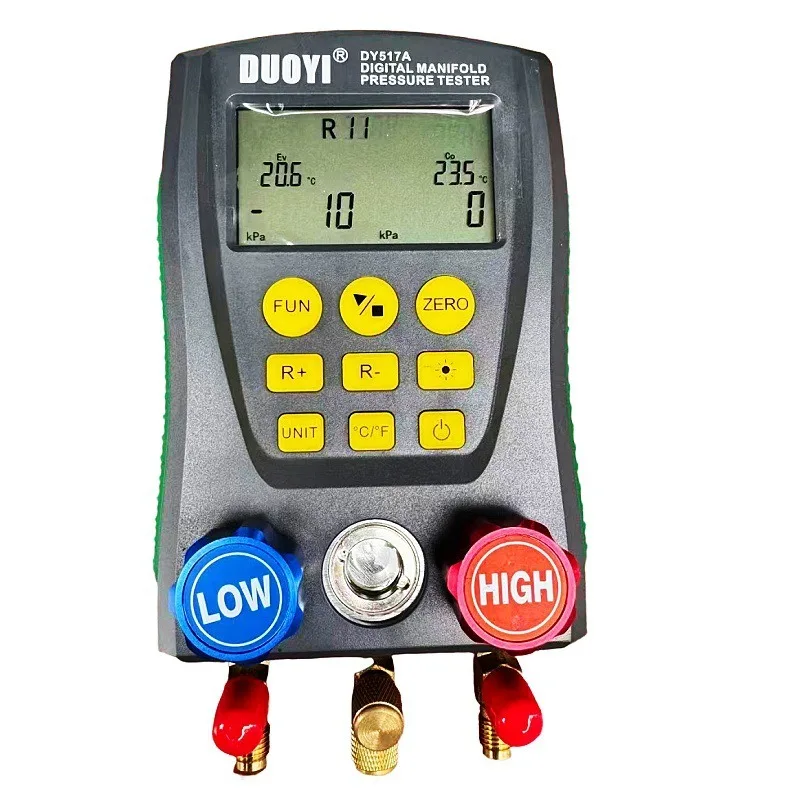 Универсальный автомобильный электронный цифровой манометр для кондиционеров с цифровым дисплеем и функцией заправки хладагента
Универсальный автомобильный электронный цифровой манометр для кондиционеров с цифровым дисплеем и функцией заправки хладагента