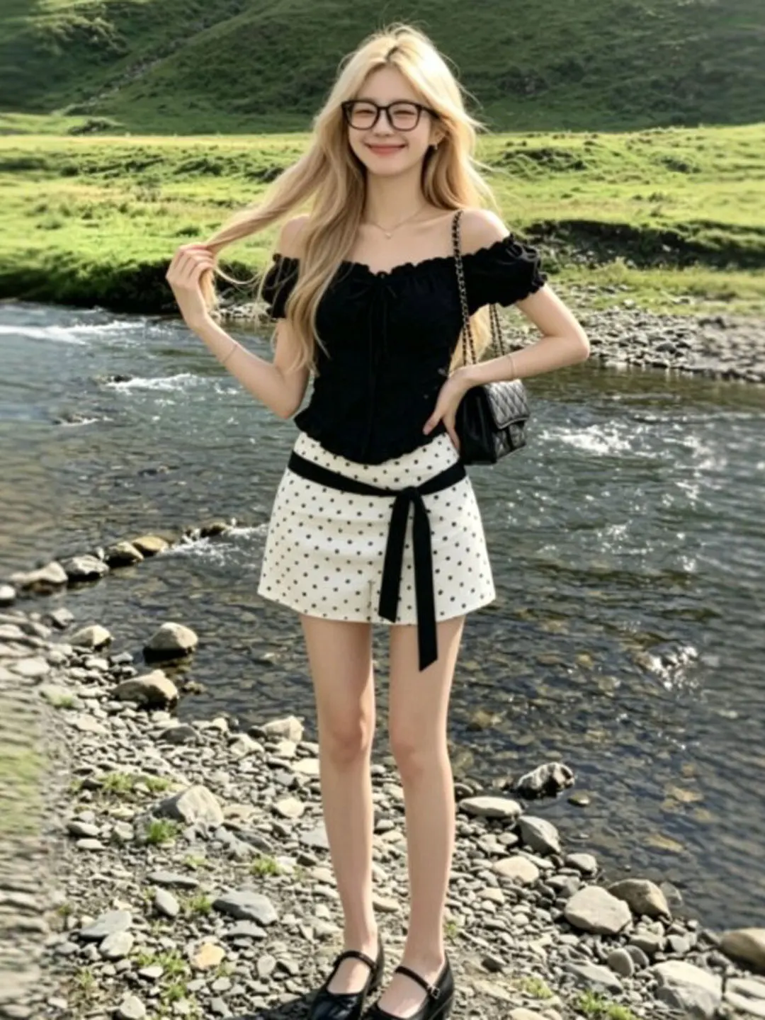 Gentle Breeze Unique One-Shoulder Polka Dot Half-Skirt Two-Piece Set Comfortable Bubble-Sleeve Shirt And Short Skirt Outfit
Gentle Breeze Unique One-Shoulder Polka Dot Half-Skirt Two-Piece Set Comfortable Bubble-Sleeve Shirt And Short Skirt Outfit