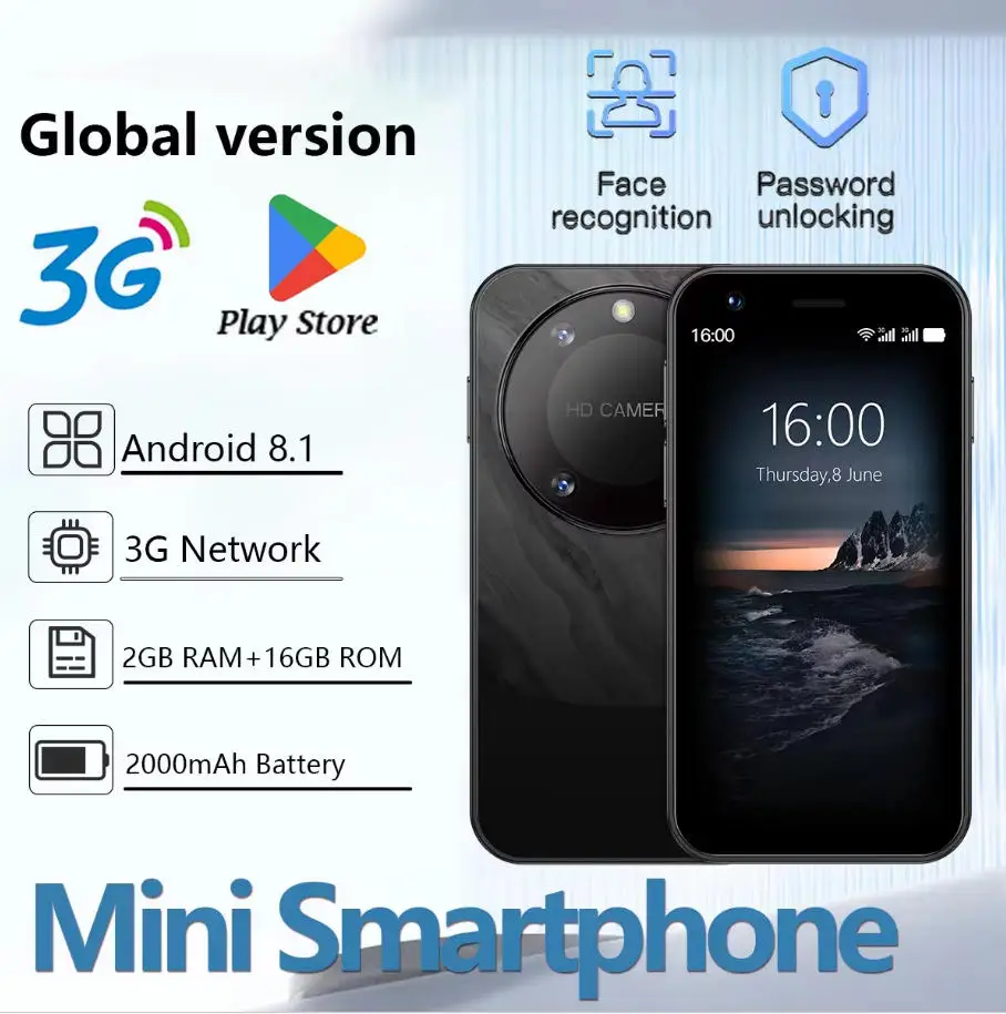 F8 Pro Max Mini Android Smartphone 2GB RAM 16GB ROM 2000mAh Google Play Store Dual SIM 3G Network
F8 Pro Max Mini Android Smartphone 2GB RAM 16GB ROM 2000mAh Google Play Store Dual SIM 3G Network