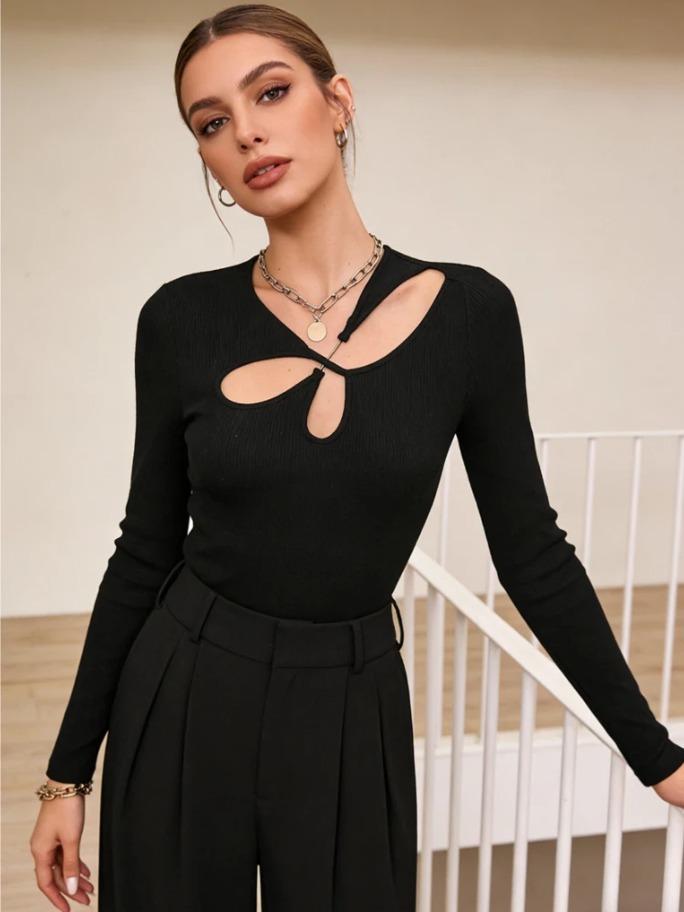 Новая дизайнерская женская одежда, женское черное вечернее боди с длинными рукавами и вырезом спереди, эластичный облегающий клубный облегающий топ
Новая дизайнерская женская одежда, женское черное вечернее боди с длинными рукавами и вырезом спереди, эластичный облегающий клубный облегающий топ